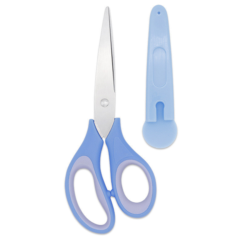

Dobeli Stainless Steel Blade Round Head Safety Student Child Shears Household DIY Handmade Paper Cutter Scissors with Sleeve