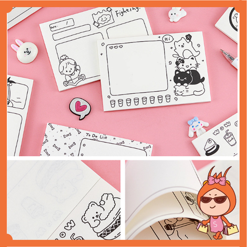 

Reseller Welcome - S6272 Memo Reminder Tempel / Sticky Notes Motif Kartun Lucu / Memo Tempel Kartun