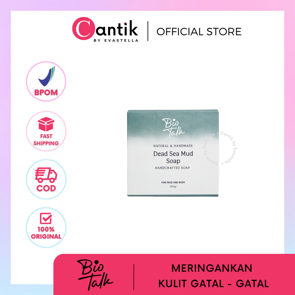 CANTIK - BIOTALK Dead Sea Mud Soap 120gr & 60gr | No SLS/SLES | Sabun Mandi Lumpur Laut Mati Natural