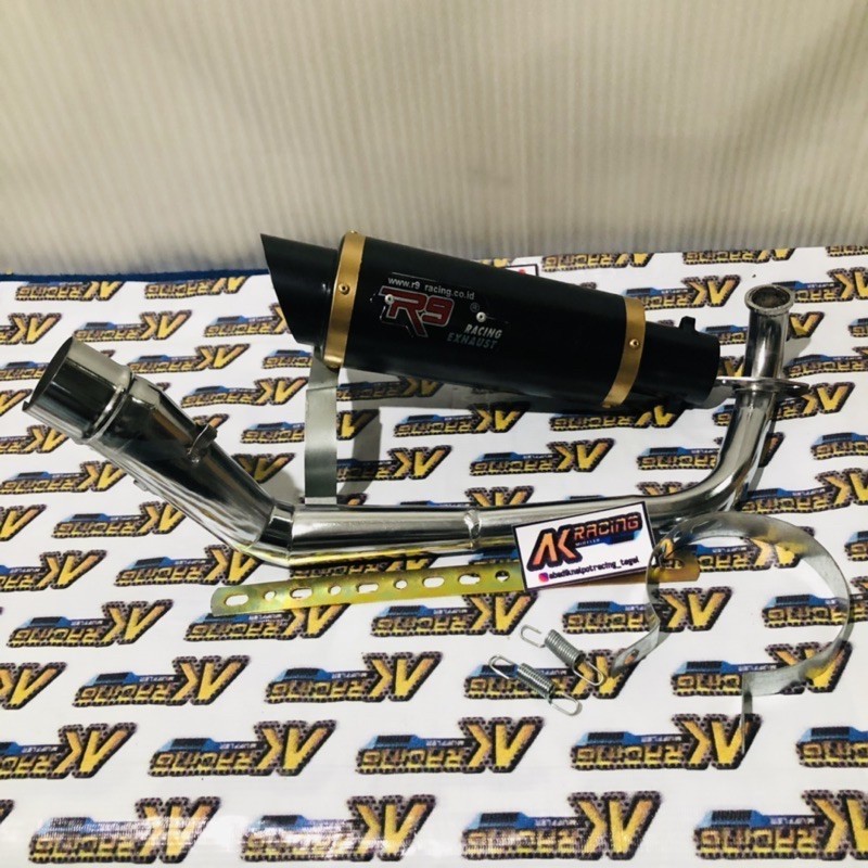 KNALPOT RACING R9 HITAM LANCIP MOTOR ALL BEAT DAN SCOOPY R9 HITAM