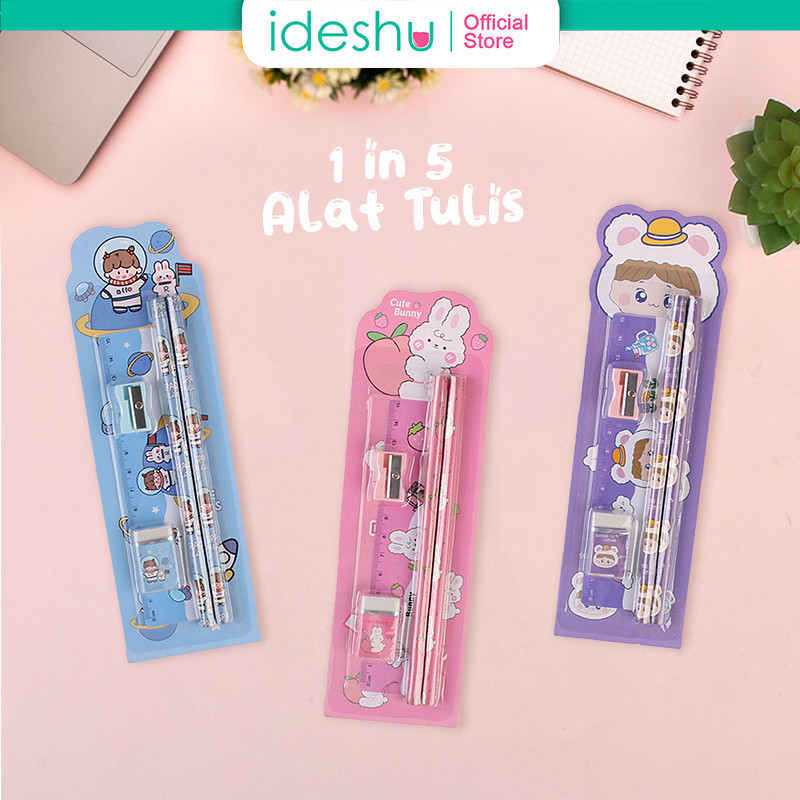 

Paket Alat Tulis 5 in 1 Mini Stationary Set Alat Tulis Sekolah