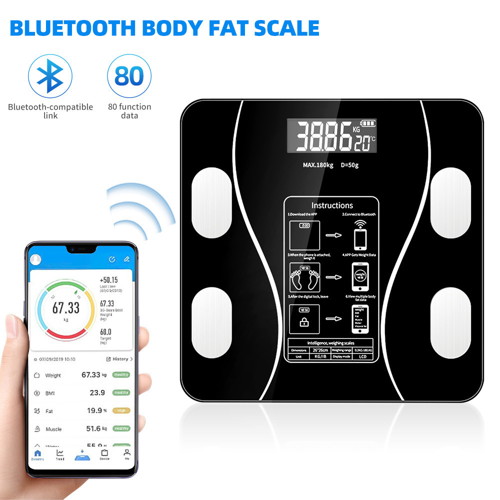 Bluetooth Body Fat Scale Smart Wireless Weighing Scale Electronic Weight Scale Digital BMI Compositi