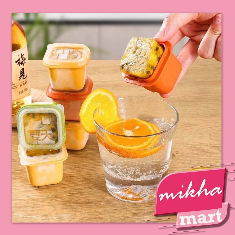 Kotak Mini Cetakan Es Batu Puding Jelly Kotak Kecil Cetakan Dengan Tutup Serbaguna