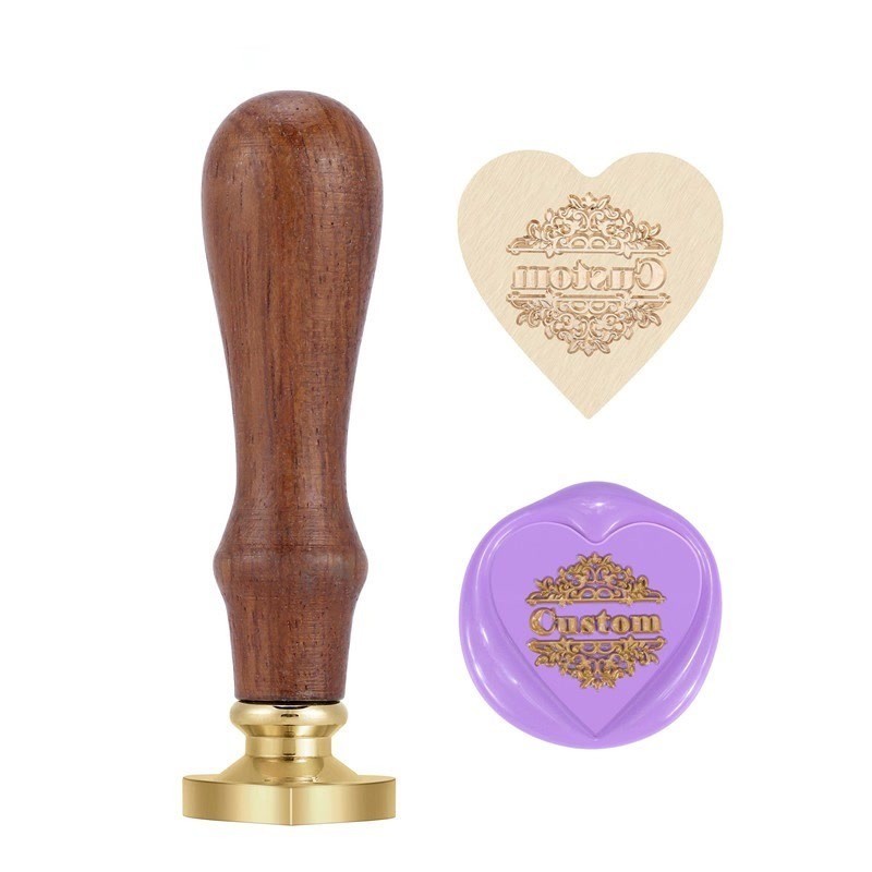 

Personalized Logo Words Stamps Custom Alphabet Engraved Vintage Retro Brass Copper Heart Wax Seal Stamp Wedding Birthday