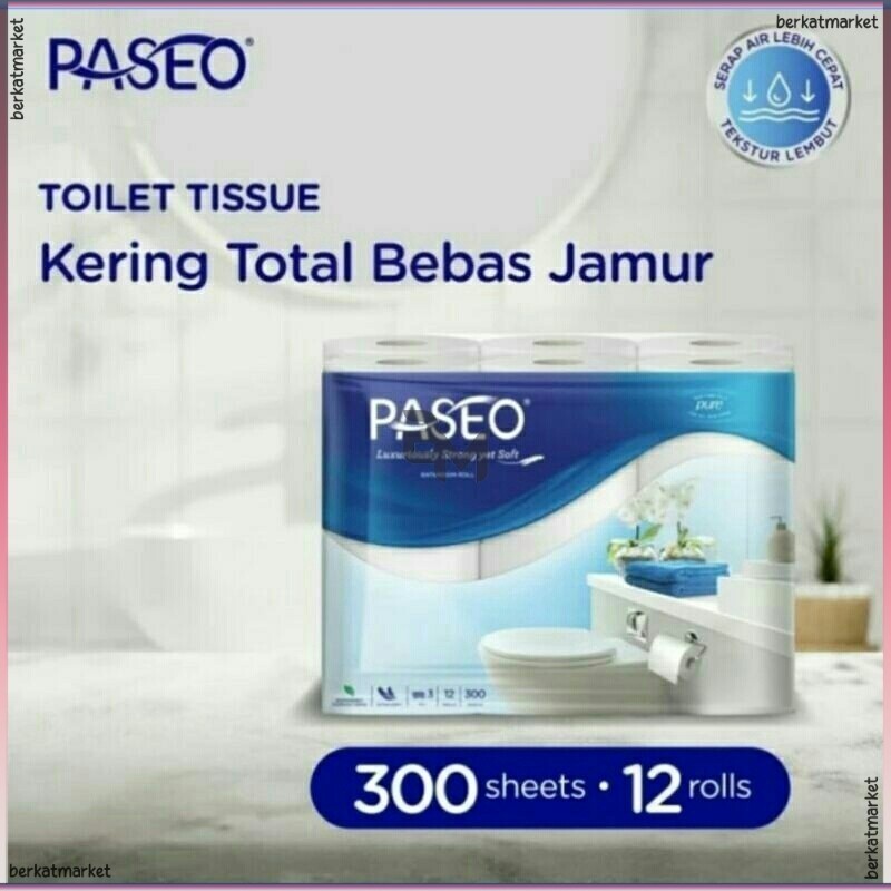 Tissue Tissu Tisu Paseo Bathroom Toilet 12 Roll Rol 3 Ply 300Pcs Jolly See U See-U Nice Livi Sheets 
