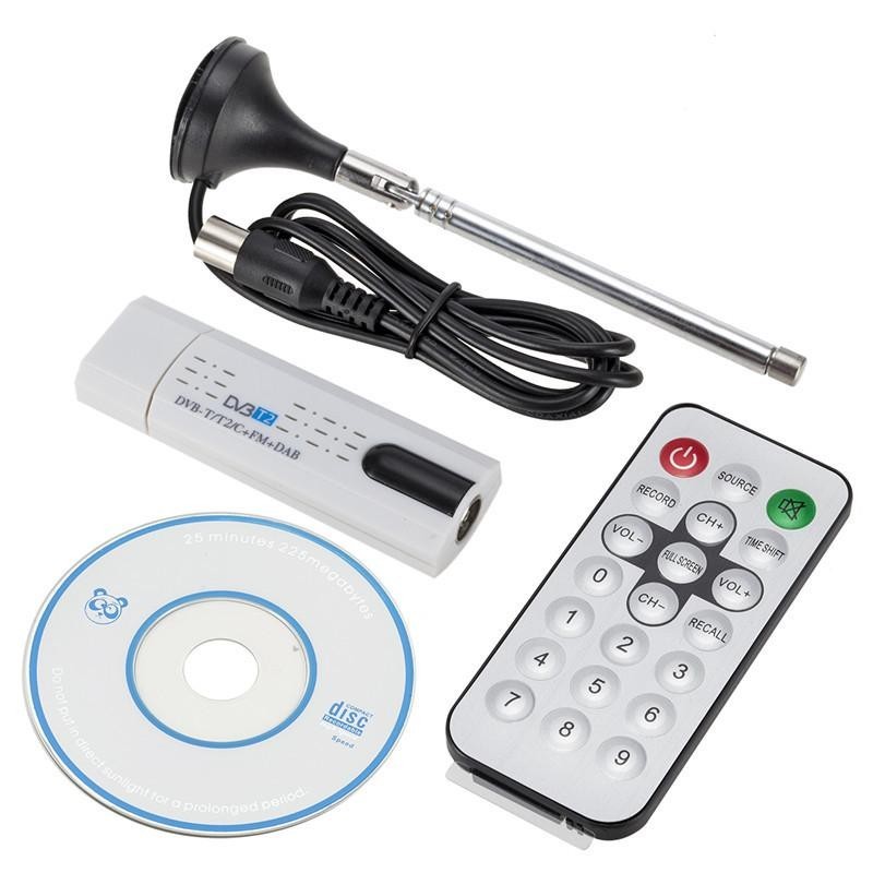 Digital Satellite Dvb T2 Usb Tv Stick Tuner With Antenna Remote Receiver Compatible For DVB-T2/DVB-T