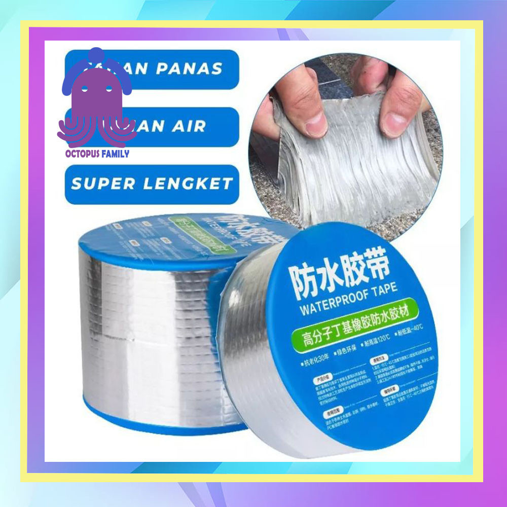 

5M Lakban Alumunium Anti Bocor Tape Foil Waterproof 5meter by Octopus Family