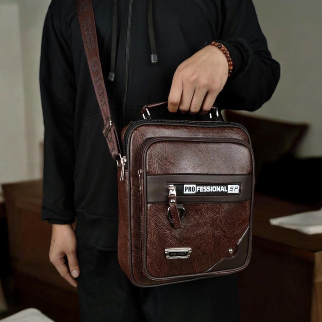 Polo Amstar Tas Selempang Slingbag Crossbag Pria Kulit Sintetis Premium Sudah Anti Air Cod