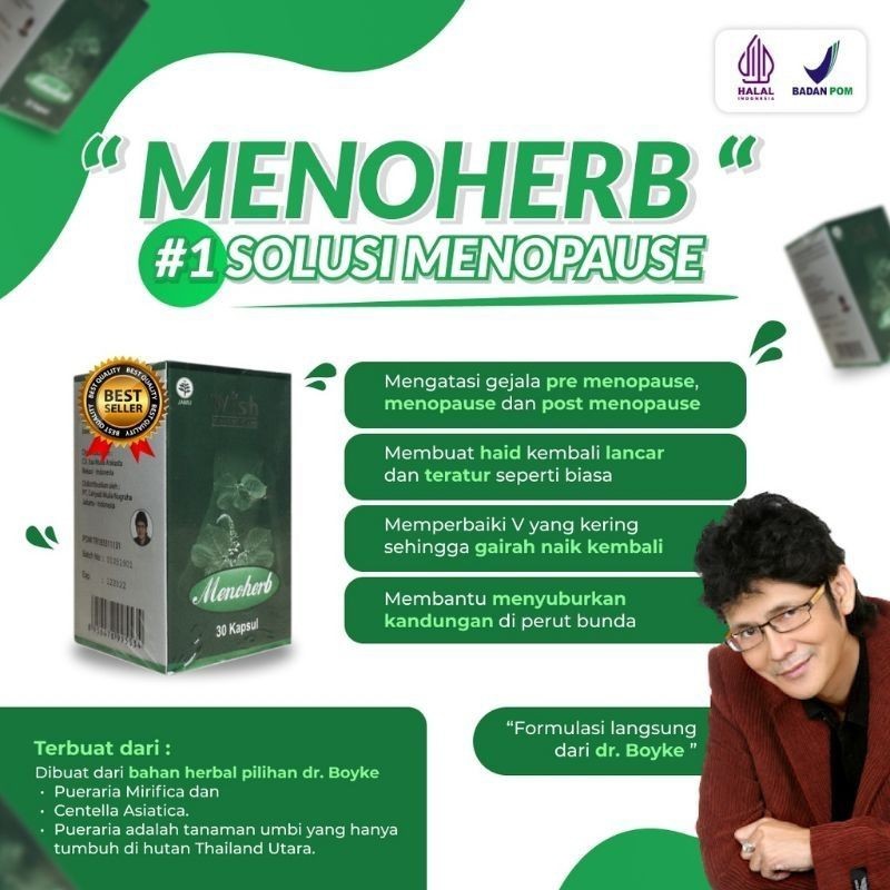 Menoherb Original Suplemen Kesehatan Wanita Mengatasi Gejala Pre Menopause Dr.Boyke