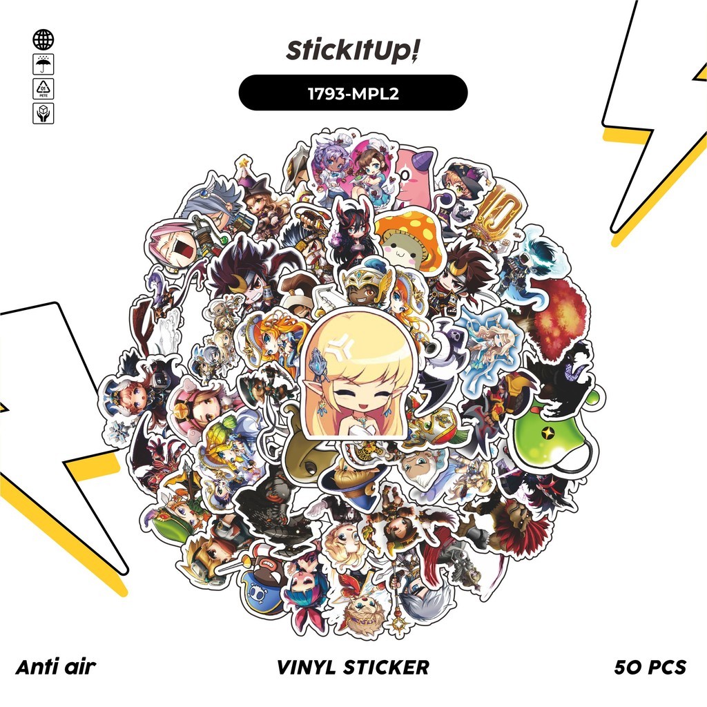 

COD✨ 50 Pcs Stiker MAPLE STORY MIX 02 Lucu Anti Air Untuk Dekorasi Notebook Sepeda Skateboard Handphone DIY