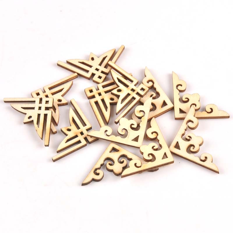 

50pcs wood book Corner handmade Scrapbooking Album Corners Decorative ornament Diy craft 27x27mm MT1881