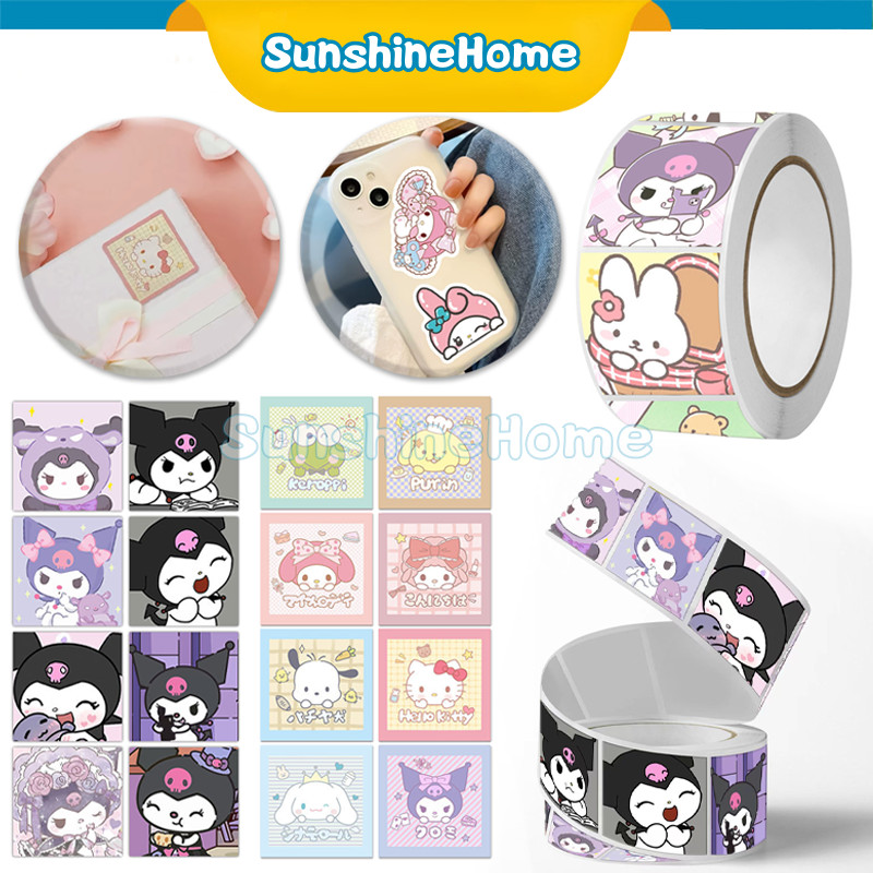 

(500 Pcs) Lengkap Stiker Roll Sanrio Bear Diy Karakter Sticker Sanrio Journalling