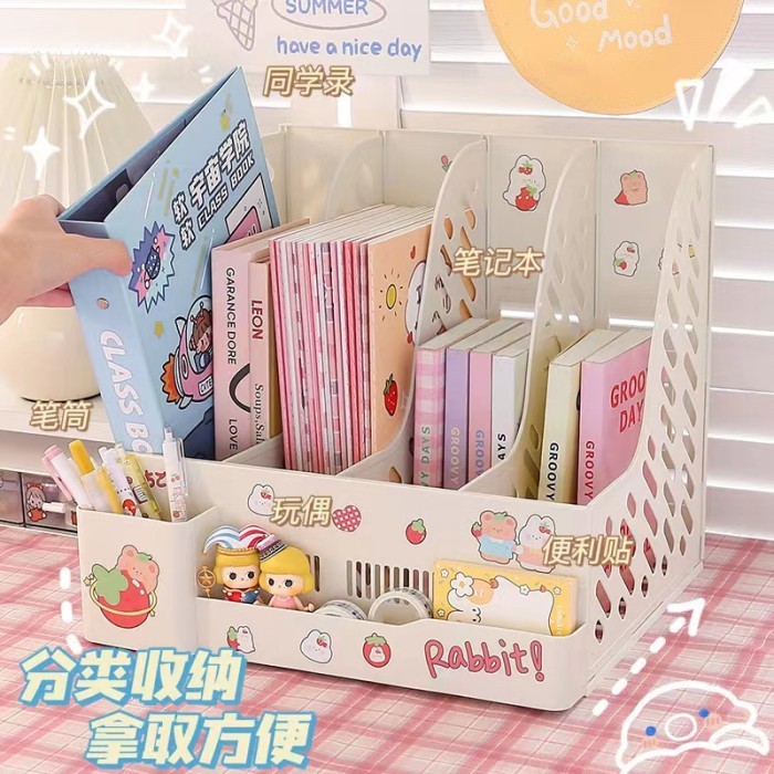 

Rak Buku Sekat - Penyimpanan Barang Pena - Desk Organizer Aesthetic