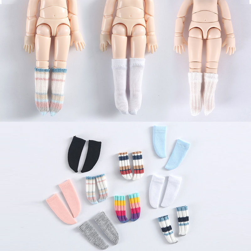 Ob11 Doll Socks Fashion Rainbow Striped Socks for 1/8 1/12bjd, MOLLY, OB22, GSC, YMY, DDF Doll Cloth