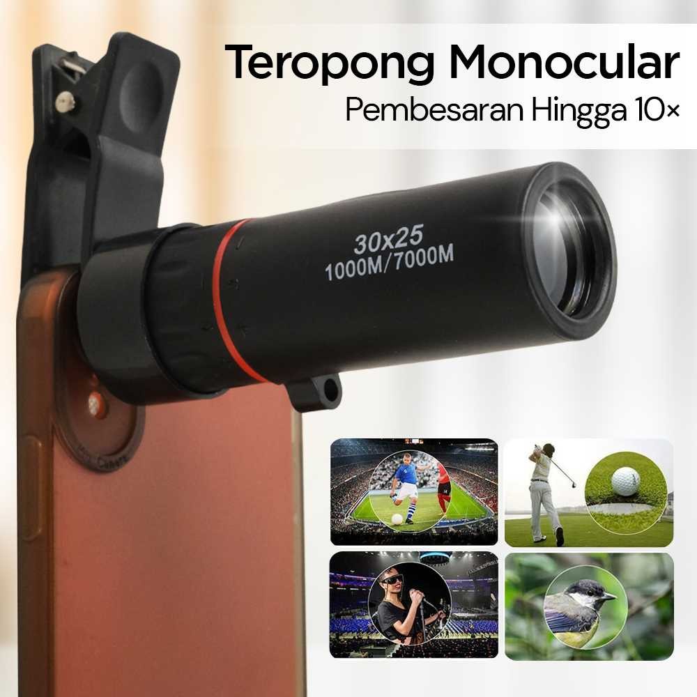Teropong LUNA Teropong Monocular Zoom Telescope Compact 10X BAK4 - 579