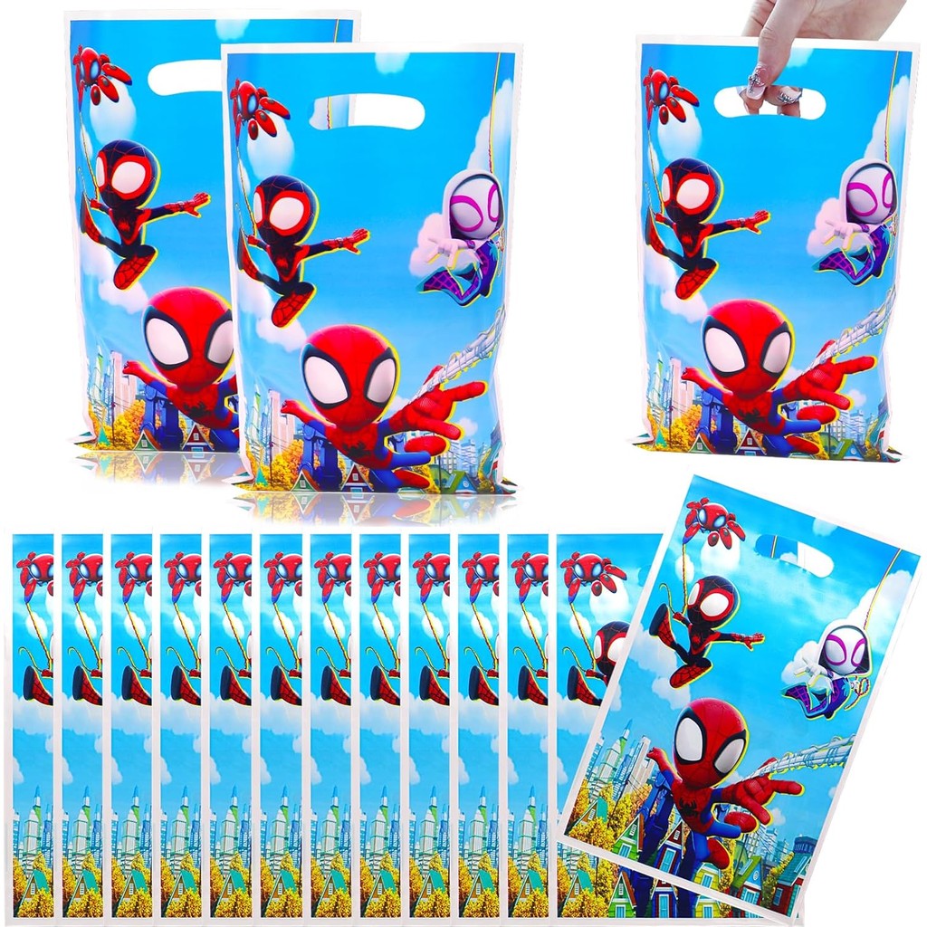 

Spidey And His Amazing Friends Party Favor Gift Bags Spiderman Candy Bag Handle Gift Bags Superhero Birthday Party Decoration