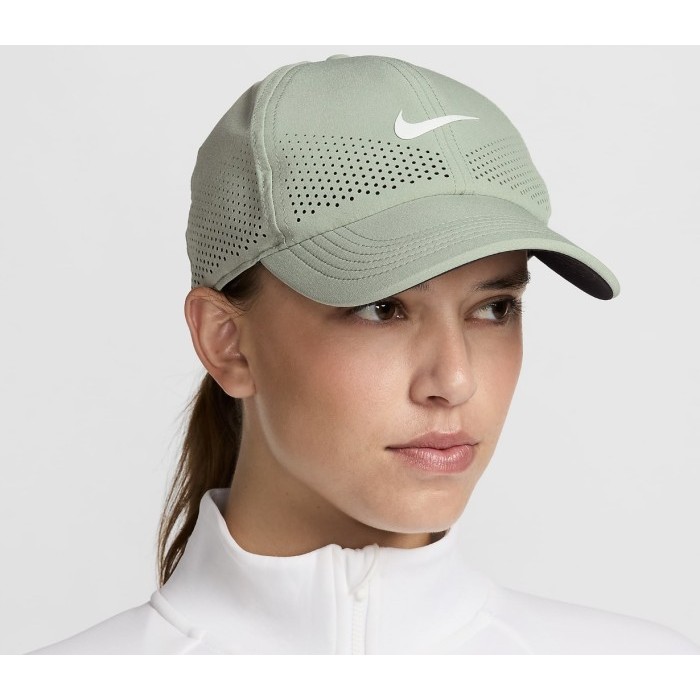 (100% ORIGINAL) Nike Dri-FIT ADV Club Untructured Swoosh Cap Jade Horizon White Tennis Hat Gym Run F
