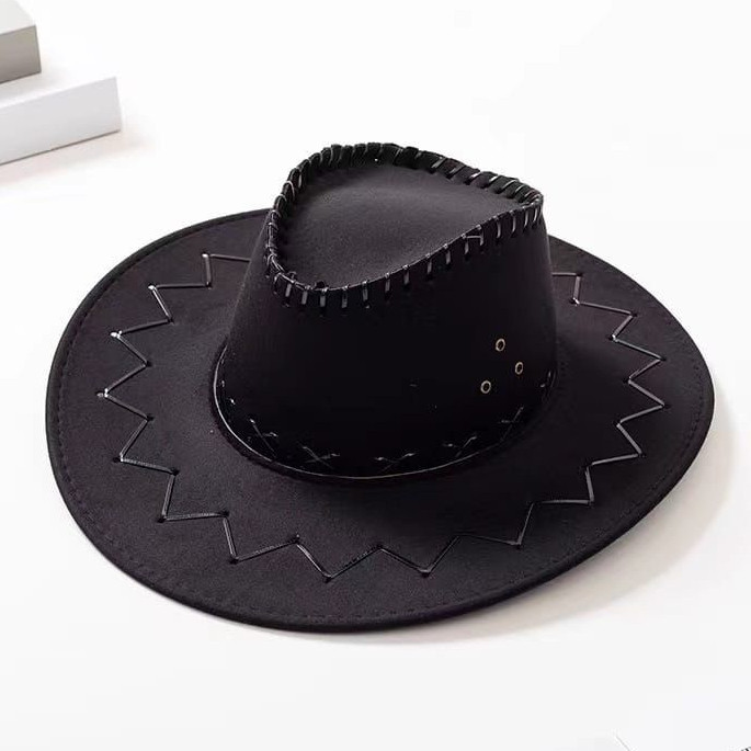 Topi Koboy / Topi Cowboy Pria Wanita Topi Cowboy Amerika Topi Laken Koboy Cowok Cewek Dewasa Terlari