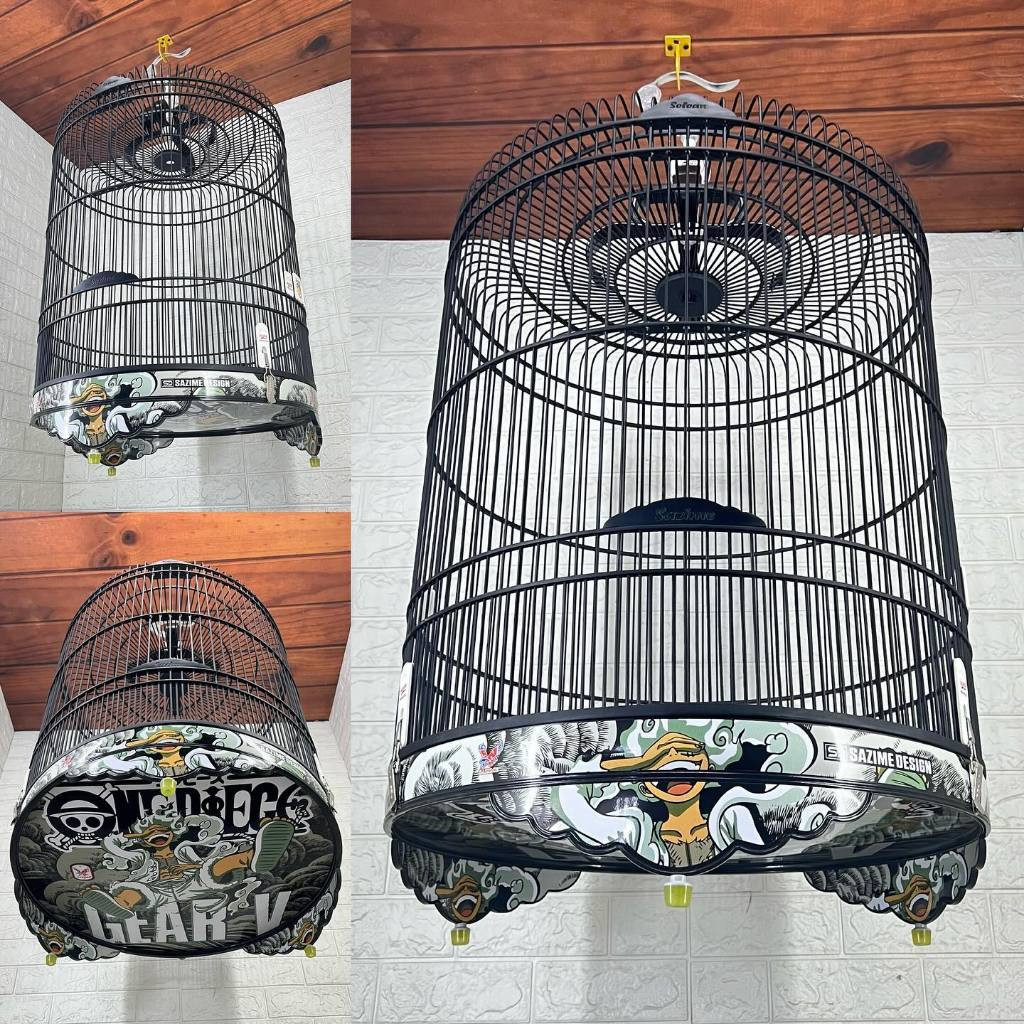 SAZIME DECAL TEBOK PVC NO 2 D58 PART 1 ( FREE PACKING KAYU ) SANGKAR BURUNG BULAT MURAY / MURAI BATU