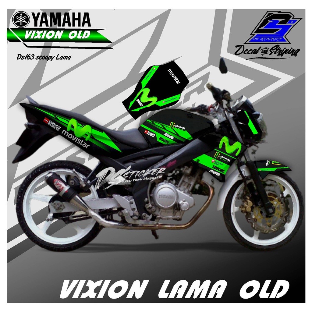 DS163 Striping Decal Vixion OLD Movistar FullBody Fullbok Variasi joss