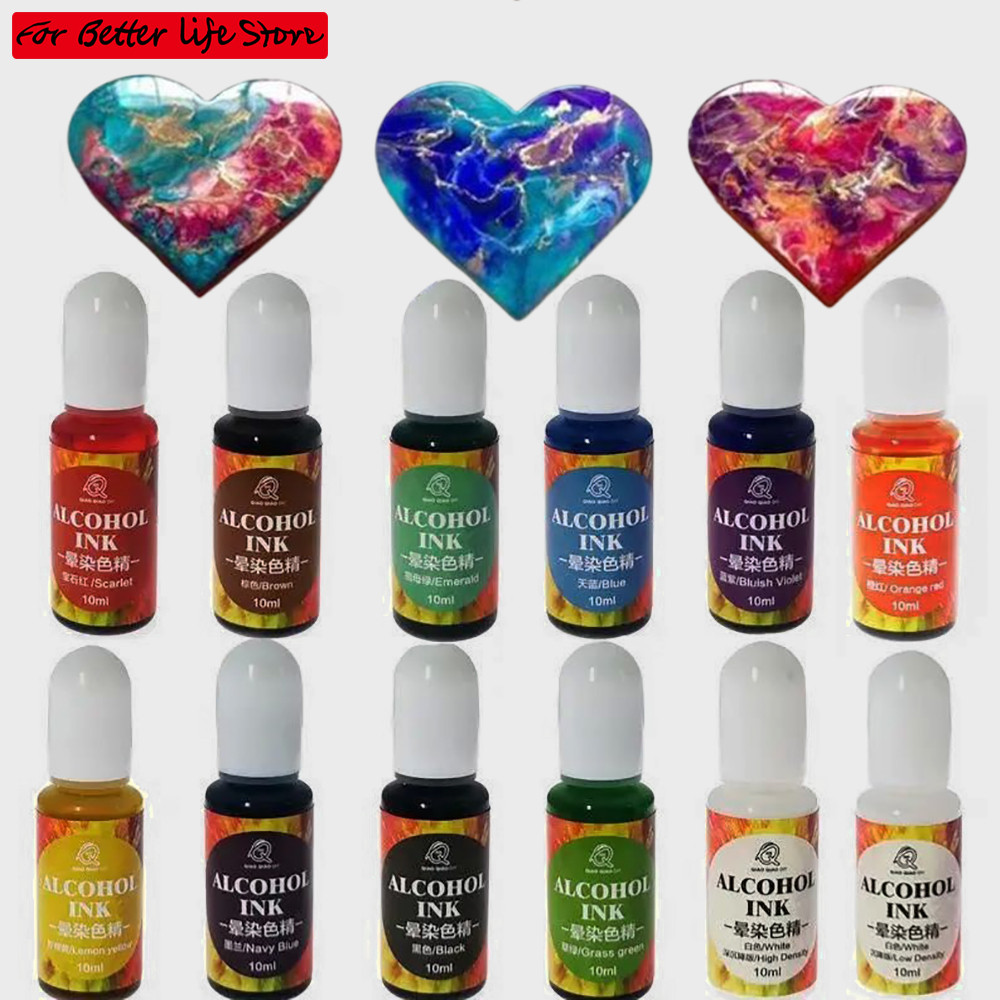1 piece 10ml Art Ink Alcohol Resin Pigment Liquid Colorant Dye Ink Diffusion For UV Epoxy Resin Mold
