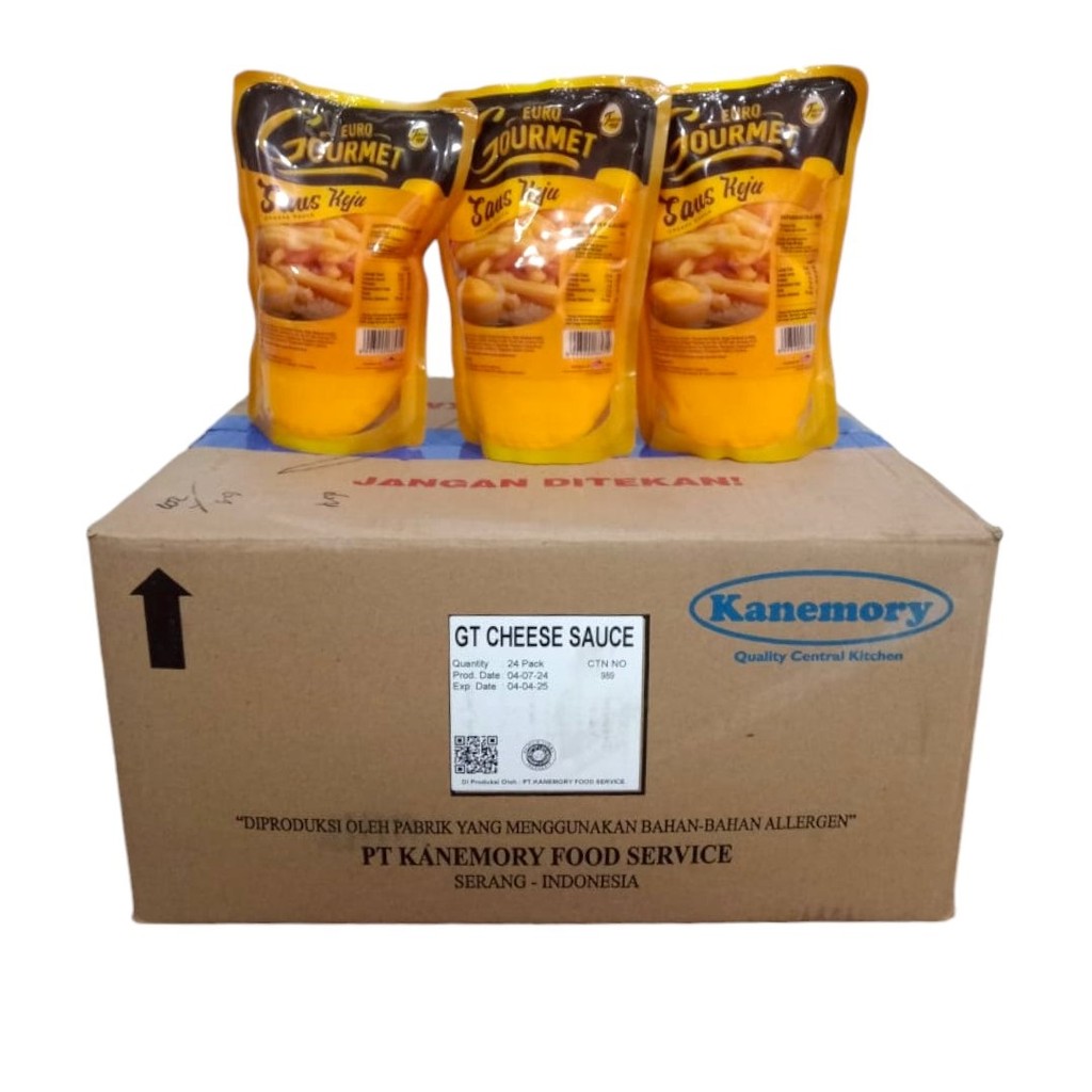 

Saus saos keju cair instan cheese sauce Euro Gourmet halal 24 x 500 gram 500gram (1 dus karton)