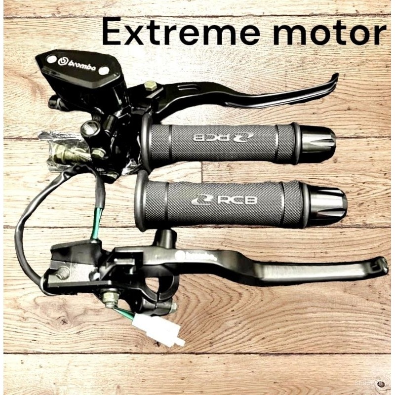 PAKET 3IN1 MASTER REM TIPE OVAL+GRIP RCB HG 55+JALU STANG UKIR  universal motor satria fu sonic cb10