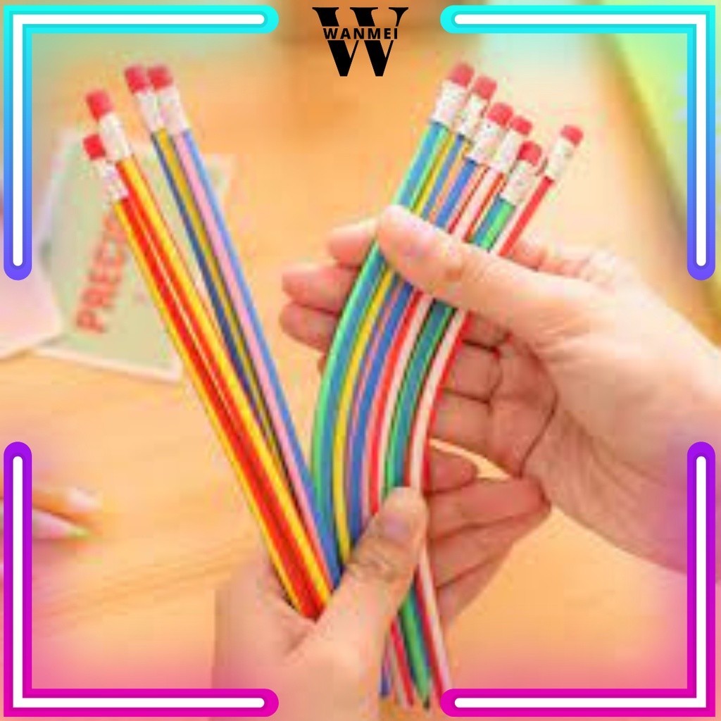 

WM Pensil Lentur Fleksibel Dengan Penghapus Flexible Soft Pencil Pena Untuk Menulis Dapat Digulung Ditekuk Alat Tulis Sekolah Anak Pensil Tulis Inul Unik Lucu