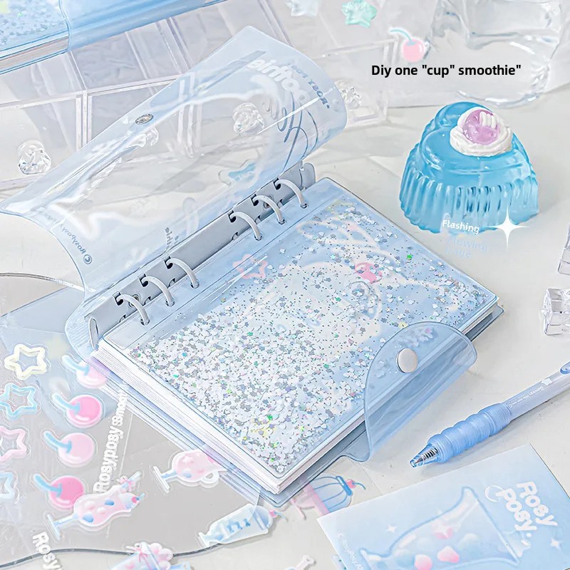 

Rosyposy Soft Set Frosty Series Ice Sand Notebook Summer Ice Sand Theme Flashing Hand Account Book Sketchbook For Artists