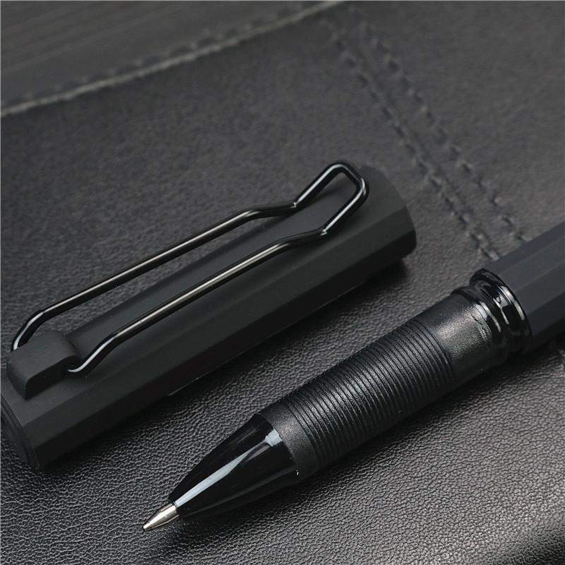 

2PCS Matte Black 0.7mm Gel pen Business senior signature pen Simple and beautiful clip Office school writing stationery