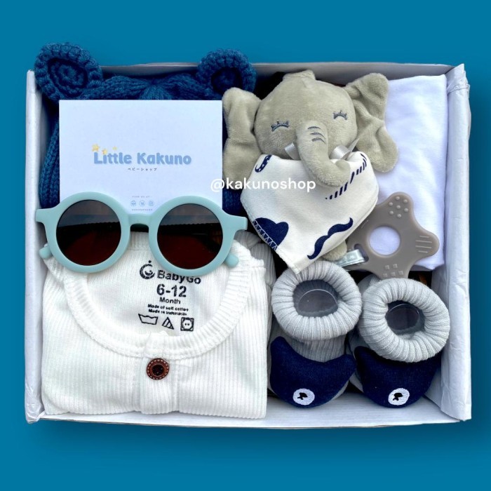 

Baby Gift Set Hampers Bayi Kado Lahiran Newborn Hadiah Baju Boneka - POWDER BLUE