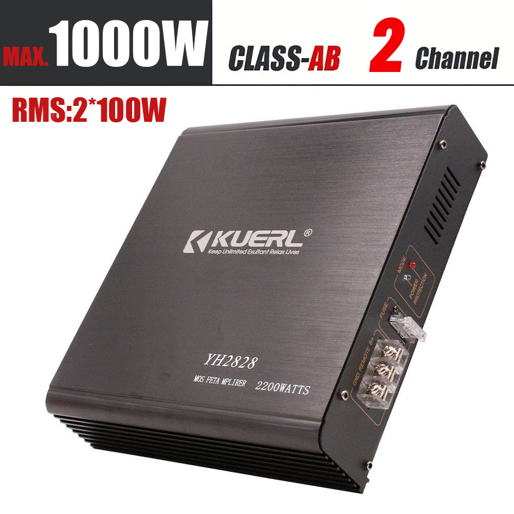 HiFi Car Power Amplifier 2*100W 2 Channel Car Audio Amplifier 12V Car Audio Stereo Digital Audio Adj