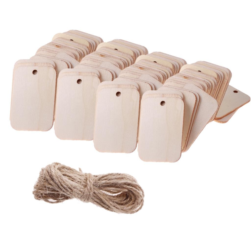 

100pcs Natural Wood Gift Tags Hanging Label for Wedding Favors crafts