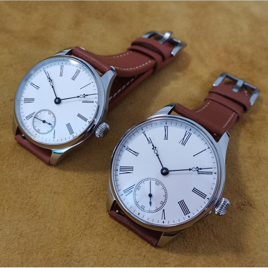 

Sapphire crystal 41mm or 44mm manual mechanical watch Rice white dial with Roman number black Hollow out hand ST3621 movement