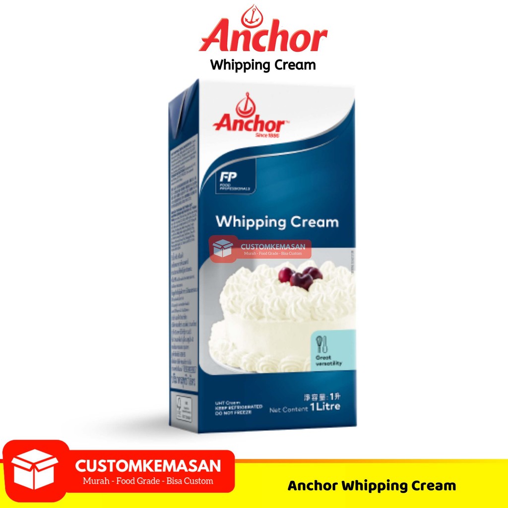 

Anchor Whipping Cream 1 liter/ Whip Cream Cair / Whipping Cream / Whip Cream / Krim Kue Topping