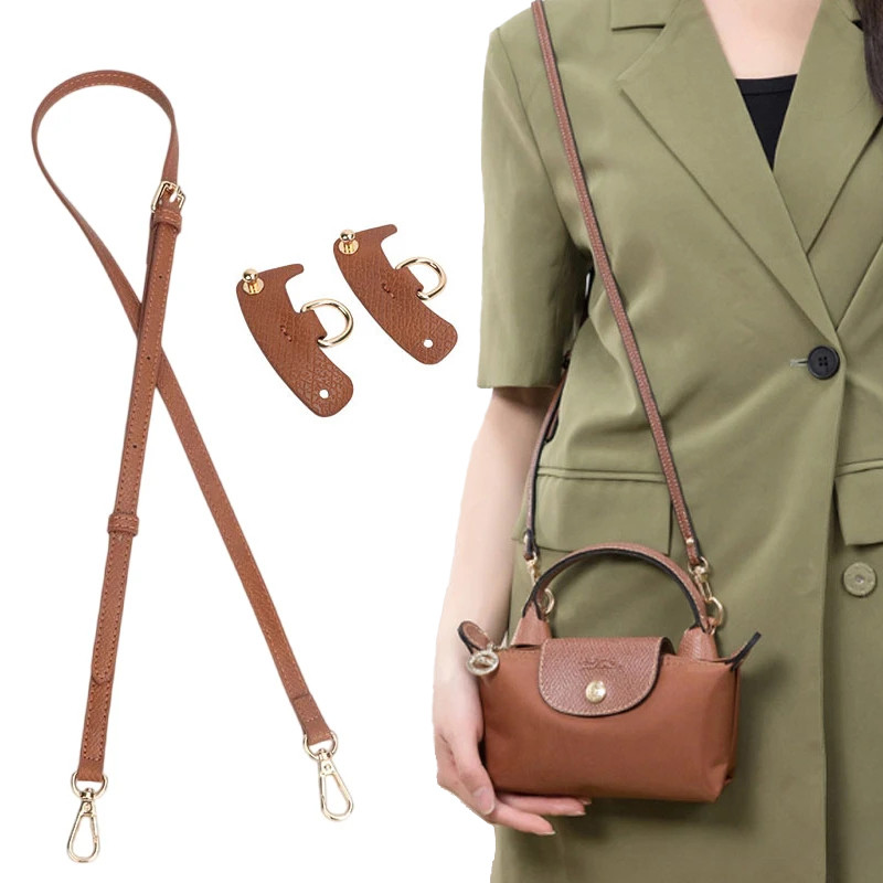 

1 Set Bag Strap For Longchamp Mini Punch- Genuine Leather Shoulder Strap Set Transformation Crossbody Strap Bag Accessories