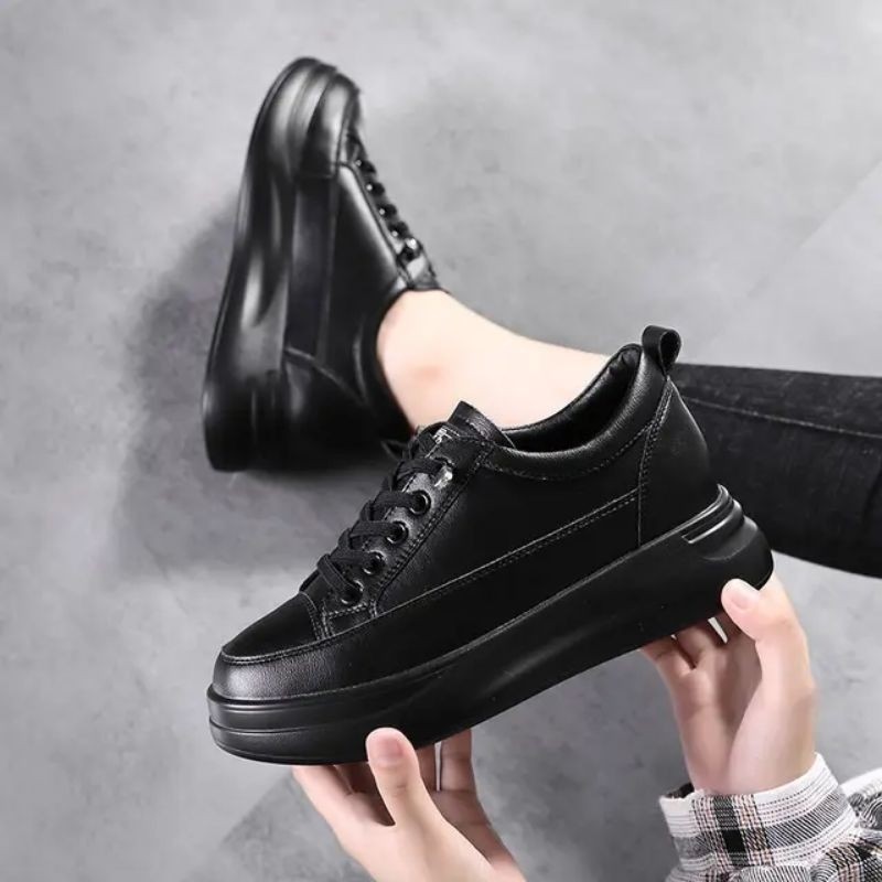 PROMO Sepatu Sekolah Wanita Hitam Polos Sepatu Sneaker Wanita Import Korean Fashion