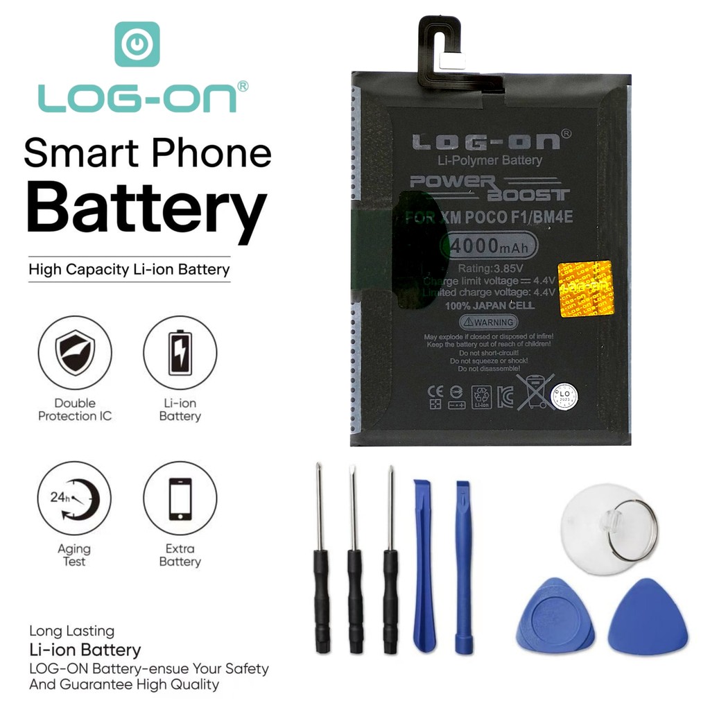 Log On-BM-4E Xiaomi Poco F1 Power Boost Double IC Protection Baterai