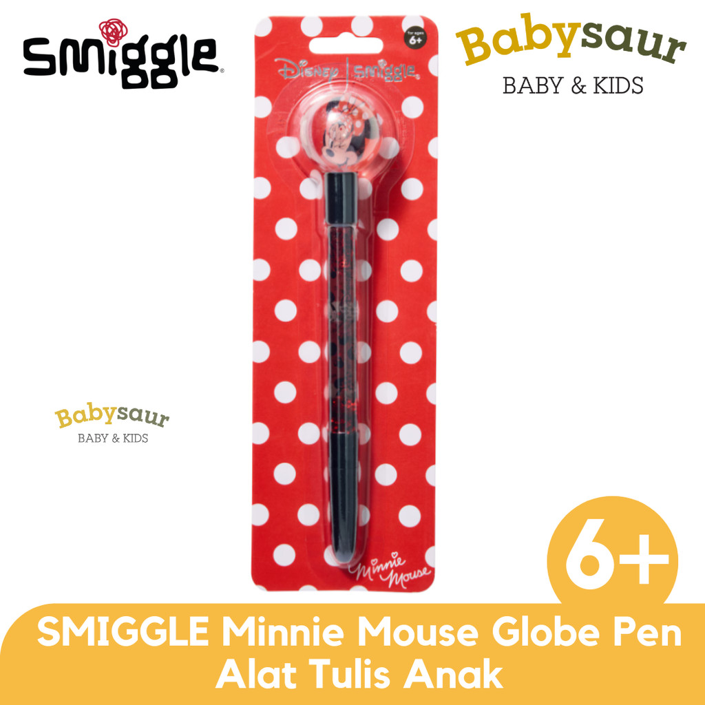 

SMIGGLE 100% Original Minnie Mouse Globe Pen Peralatan Sekolah Alat Tulis Ballpoint Pulpen Anak Perempuan