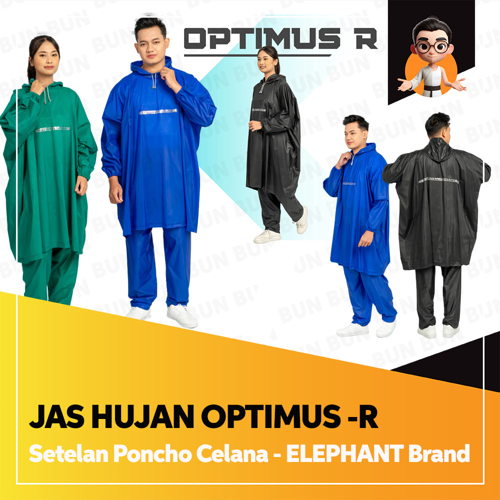 Elephant Jas Hujan Optimus R Poncho Lengan Celana - Jas Hujan Setelan Elephant Brand