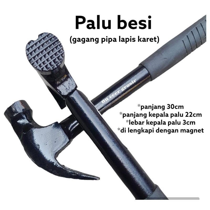 PALU BESI 12 Oz GAGANG PIPA LAPIS KARET ANTI LICIN