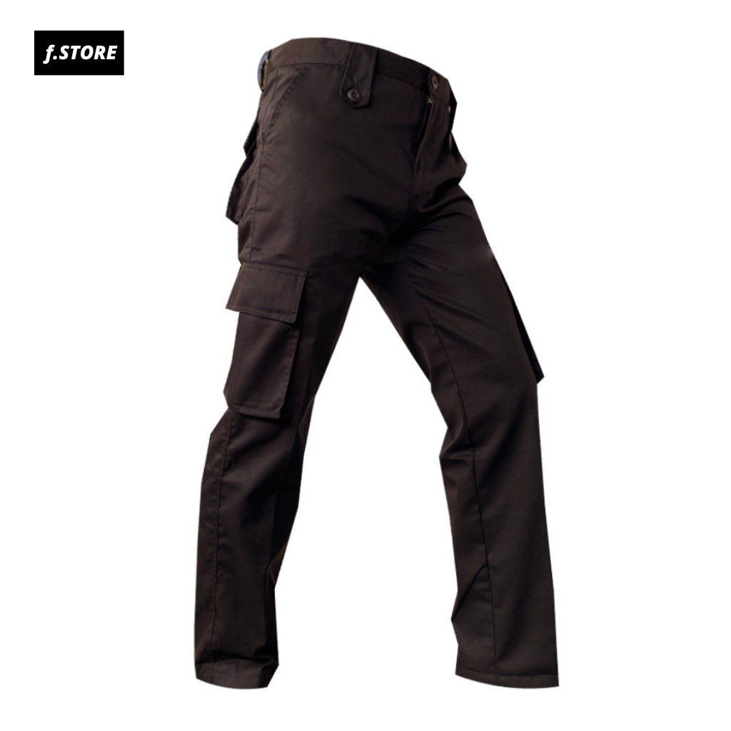 KING FACTORY - Celana Pdl Pramuka Satpam Polri Brimob Cargo Coklat Original