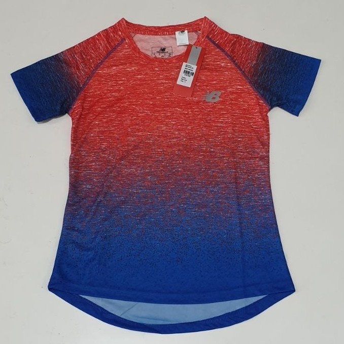 IMPORT Kaos Olahraga Wanita Sport Wear Baju Olahraga Pakaian Senam Gym - Merah, L