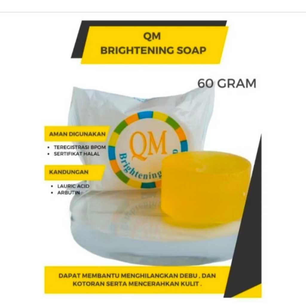 Sabun Wajah QM GLOWING Brightening Soap / Sabun Wajah Memutihkan / Sabun Glowing Pemutih Pembersih W