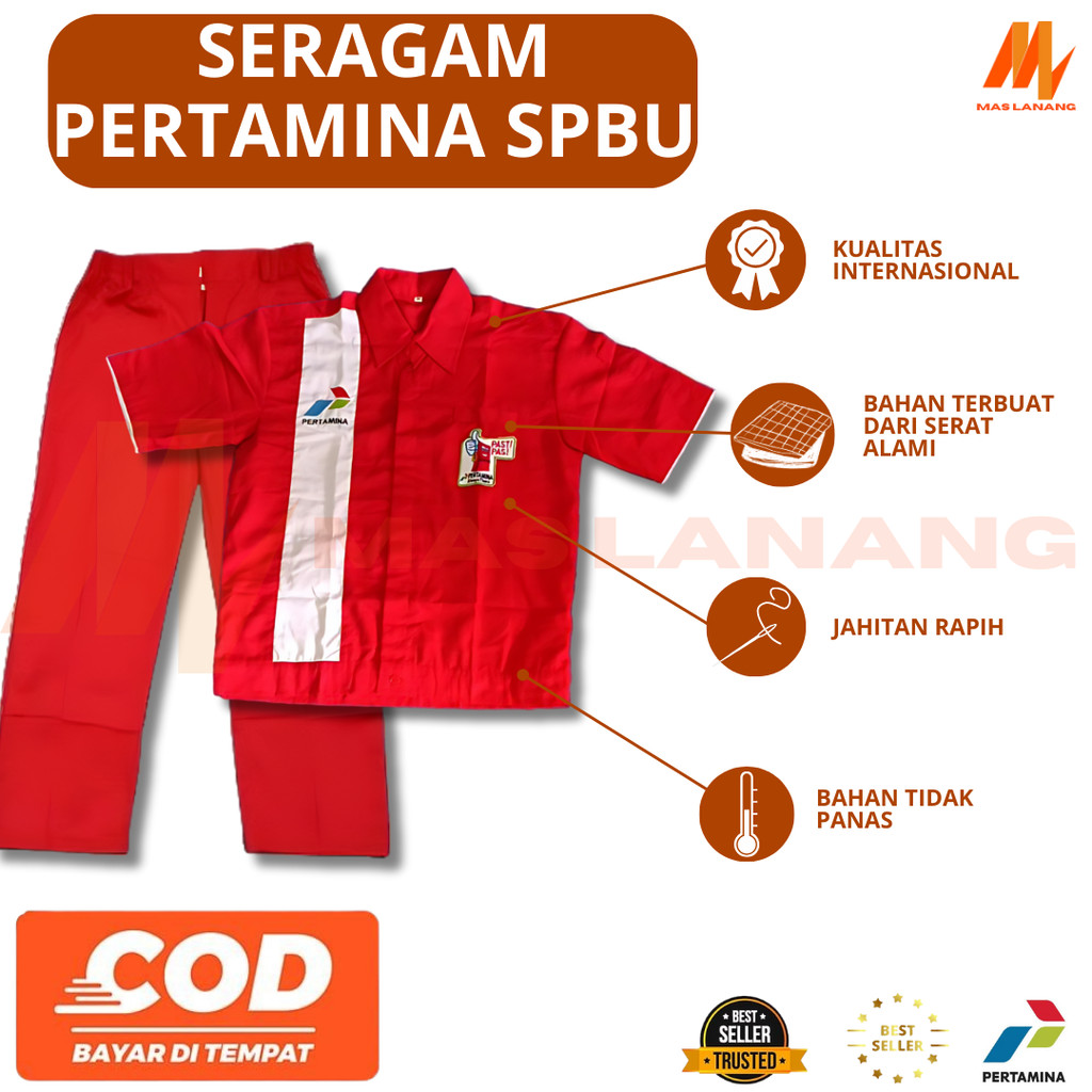 SERAGAM SPBU | BAJU PERTAMINA | SERAGAM PERTAMINA | SPBU SATU SET | SERAGAM PERTAMINA BAJU CELANA