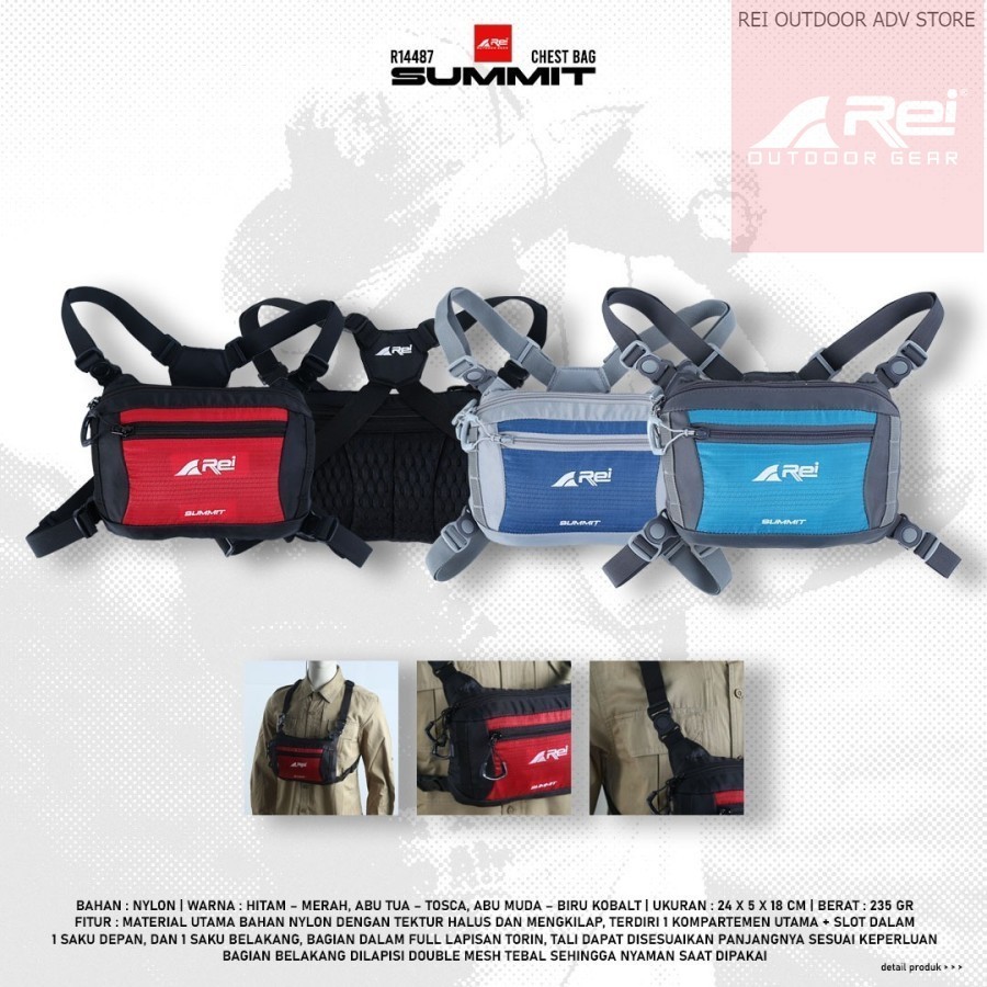 Rei Chest Bag atau Tas Dada Pria Summit Arei Outdoorgear