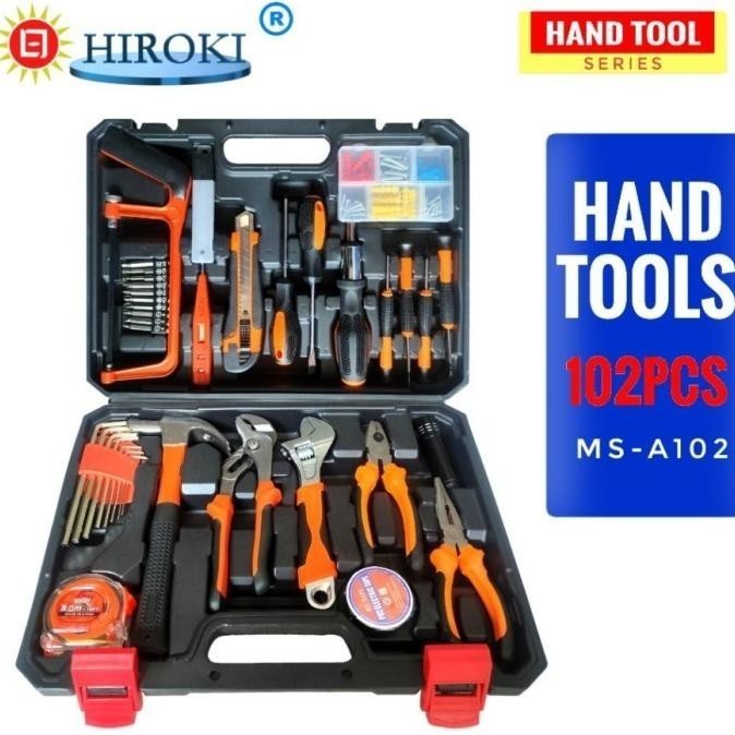 Ready Hiroki Tool Kit Set 102 Pcs Toolkit Alat Tukang Pertukangan Hand