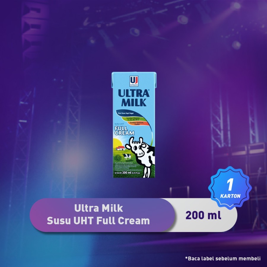 

Susu Ultra Milk UHT Full Cream 200mL 1 karton/dus (24 pcs)