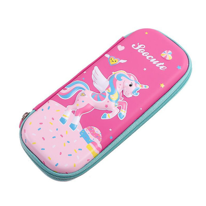 

BEST-Promo Tempat Kotak Pensil Anak Karakter Astronot unicorn 3D Waterproof CS02 - GREN UNICRN FLY