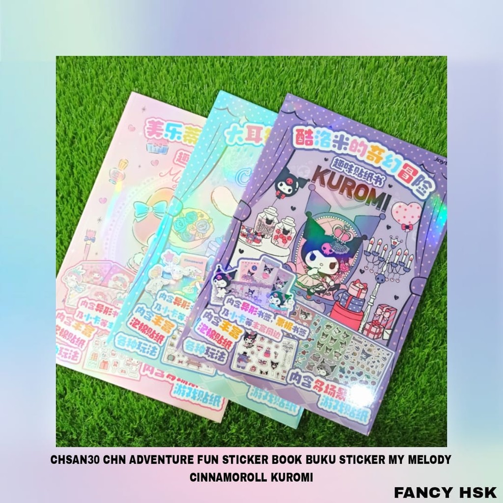 

CHSAN ADVENTURE FUN STICKER BOOK BUKU STICKER MY MELODY CINNAMOROLL KUROMI CHSAN30